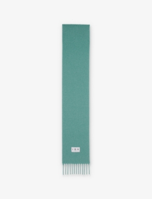 Iro Womens Gre55 Logo-patch Fringed-edges Alpaca-blend Scarf In Gre55