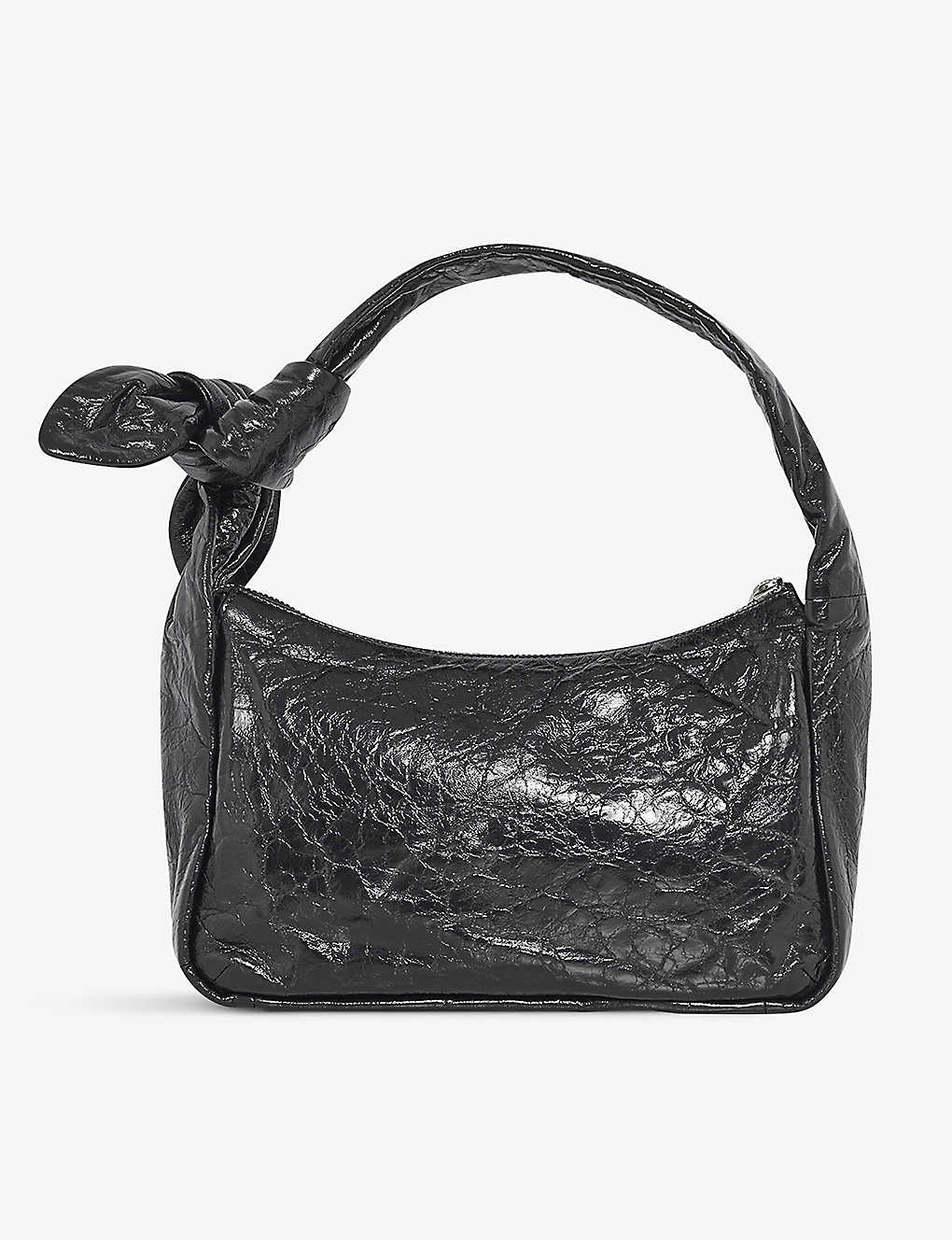 Iro Noue Knot-embellished Patent-leather Hand Bag In Bla01