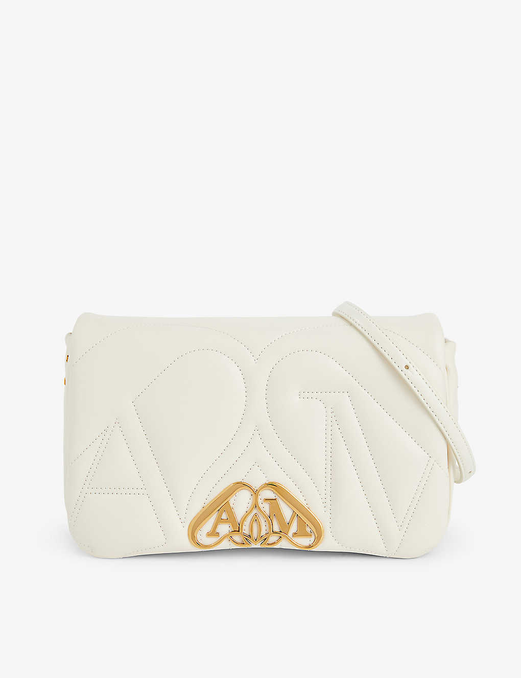 Alexander Mcqueen Womens Soft Ivory The Seal Small Leather Shoulder Bag
