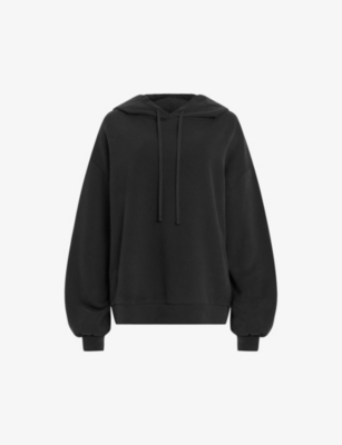 Allsaints Talon Logo Hooded Sweatshirt In Washed Black