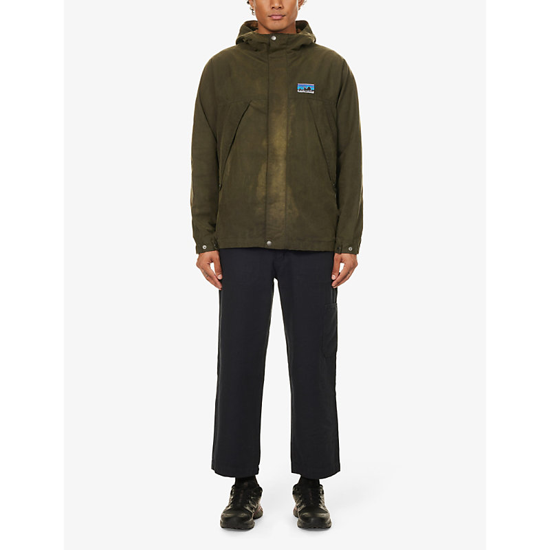 Shop Patagonia 50th Anniversary Brand-patch Relaxed-fit Cotton Jacket In Basin Green