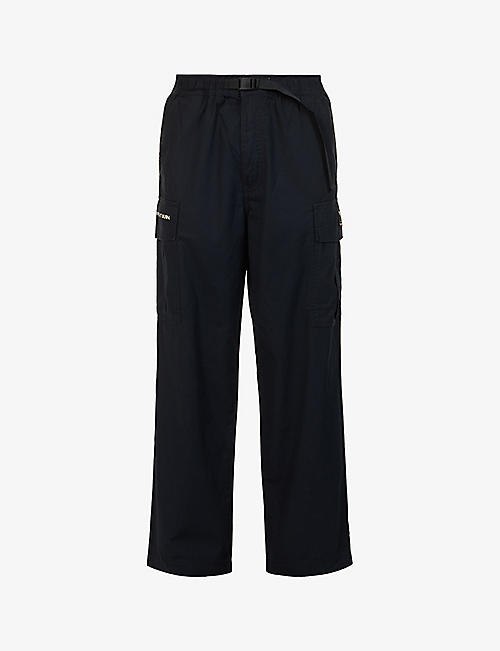 NAPAPIJRI: NAPAPIJRI x OBEY brand-patch straight-leg cotton cargo trousers