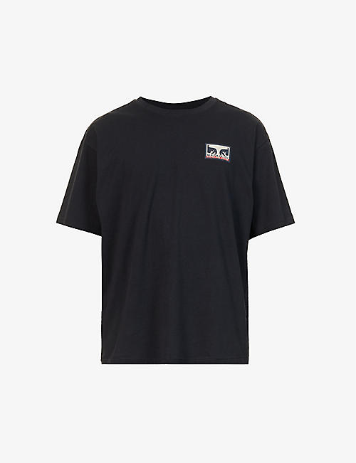 NAPAPIJRI: NAPAPIJRI x OBEY logo-print crewneck cotton-jersey T-shirt