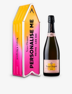 VEUVE CLICQUOT: Arrow Brut Rosé NV champagne with personalised tin 750ml