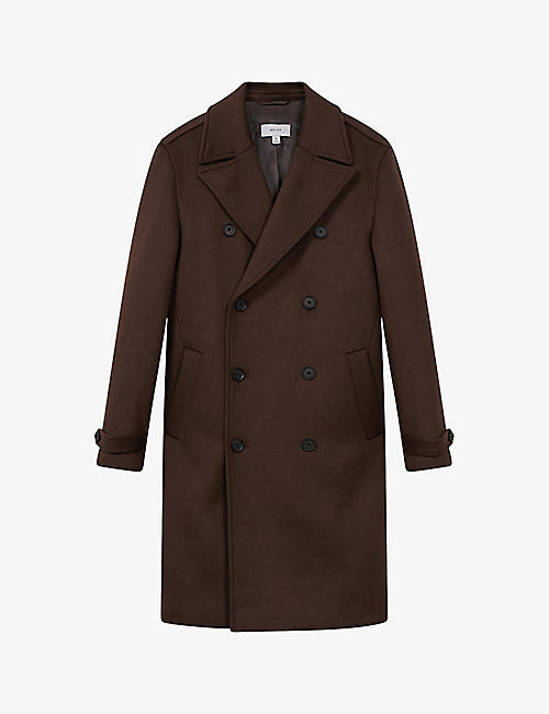 REISS: Claim double-breasted wool-blend coat