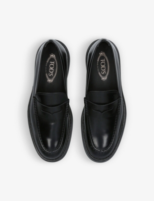 Tod's Smooth Leather Loafers In Black