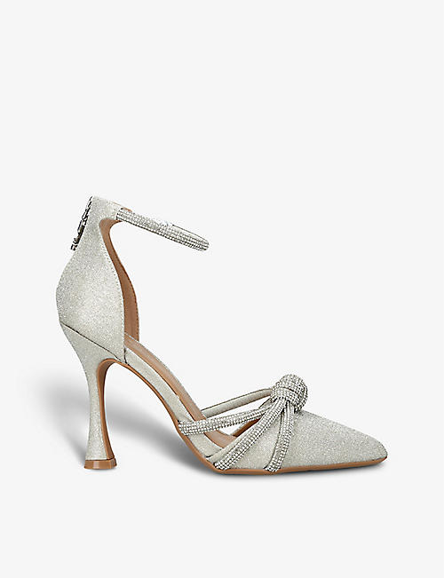 KG KURT GEIGER: Ava crystal-embellished glitter heeled sandals