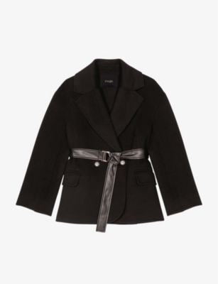 Maje wool blend sales coat