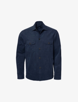 Eton Mens Navy Blue Patch-pocket Regular-fit Cotton Shirt
