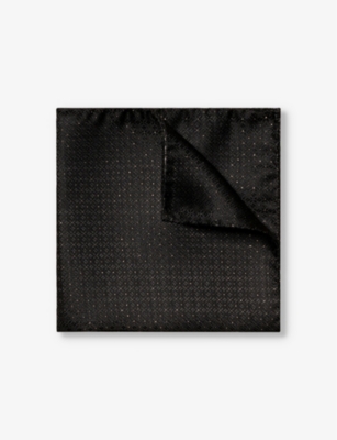 Eton Tonal Silk Pocket Square in Black for Men