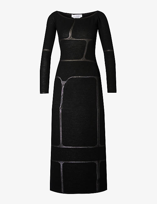 GABRIELA HEARST: Sebbie panelled wool, silk and cashmere-blend knitted maxi dress