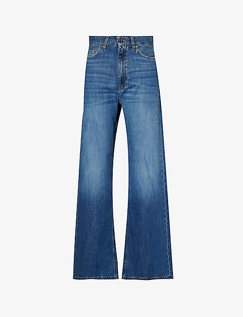 ME AND EM: Faded-wash wide-leg low-rise jeans