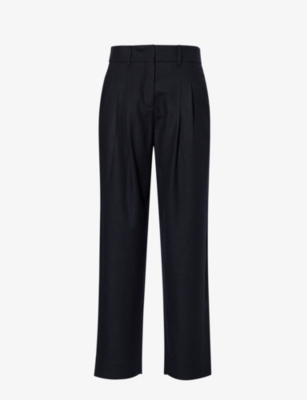 ME AND EM - Mid-rise tapered-leg stretch-woven wool-blend trousers ...