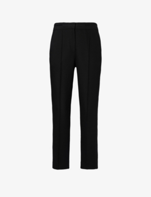 Me And Em Pleated-front Mid-rise Slim-leg Recycled Polyester-blend Stretch-woven Trousers