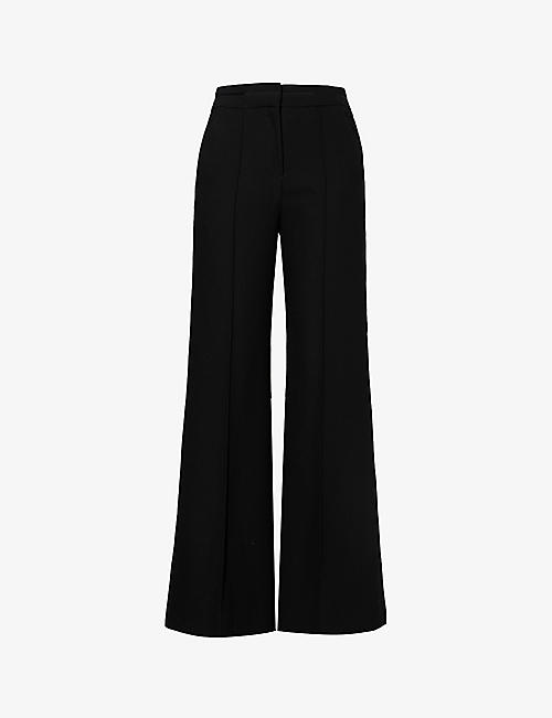 ME AND EM: Mid-rise wide-leg recycled polyester-blend stretch-woven trousers