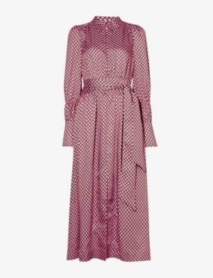 ME AND EM - Polka-dot belted recycled polyester-blend woven midi dress | Selfridges.com