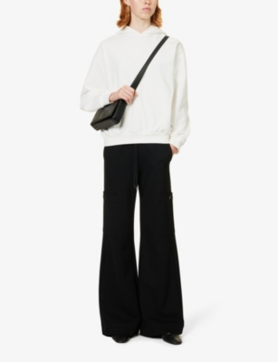 Shop Me And Em Women's Black Flared-leg Patch-pocket Stretch-woven Trousers
