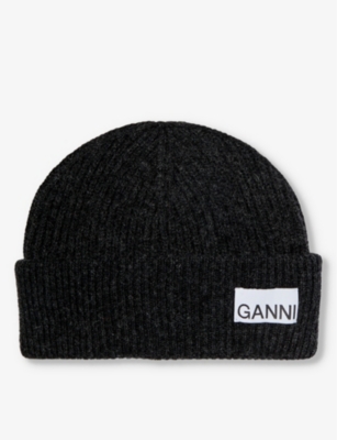 GANNI - Logo-patch wool, recycled-wool and recycled-polyamide