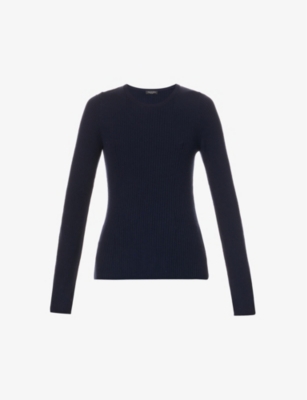 Rag & Bone Audrina Slim-fit Wool-blend Jumper In Navy