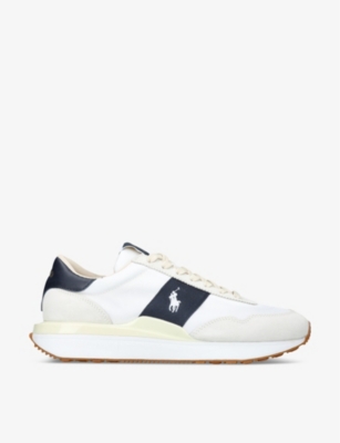 POLO RALPH LAUREN: Train 89 branded suede-blend trainers