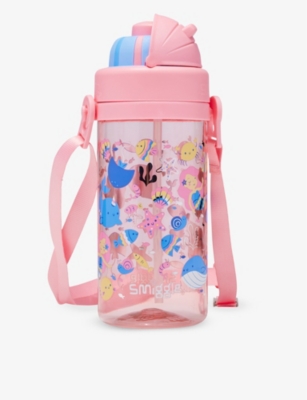 Smiggle Girls Peach Kids Over And Under Teeny Tiny Drinks Bottle 400ml In Pink