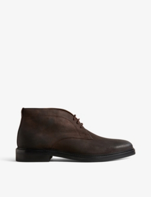 Ted Baker Mens Brn-choc Anddrew Almond-toe Suede Ankle Boots | ModeSens