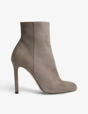 Lk Bennett Womens Gry-iron Nolan Suede Heeled Ankle Boots