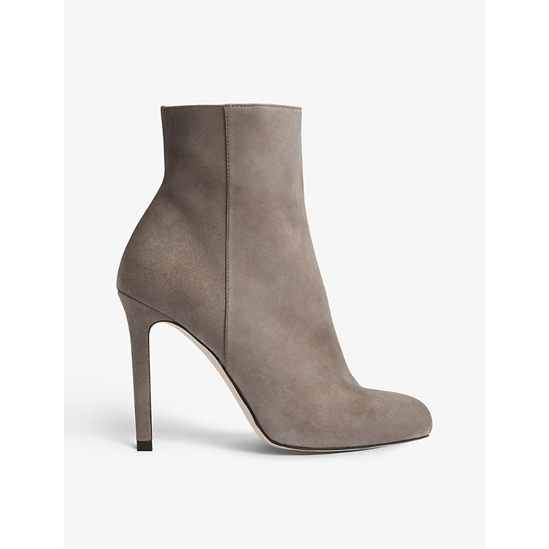 Lk Bennett Womens Gry-iron Nolan Suede Heeled Ankle Boots