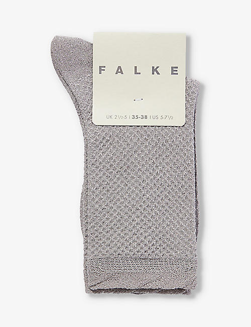 FALKE: Gleamy Shield shimmer-effect calf-length stretch-knit socks