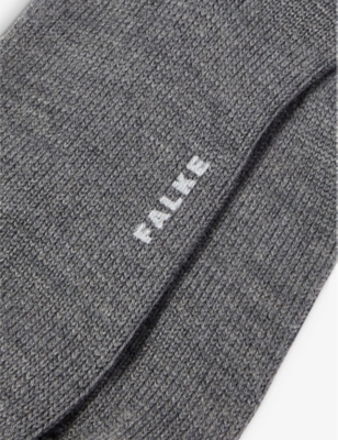 Shop Falke Wool-blend Socks And Gloves Two-piece Set In Grey