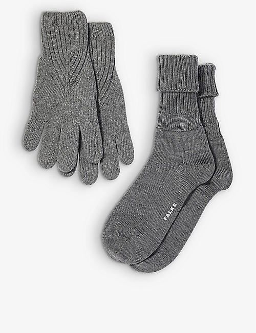 FALKE: Wool-blend socks and gloves two-piece set