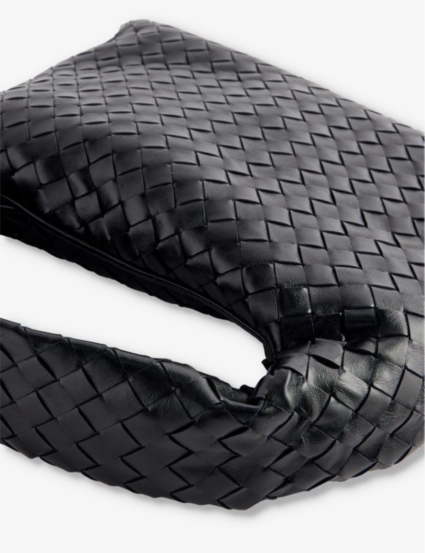 Intrecciato-weave medium leather hobo bag