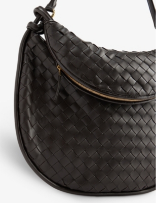 Shop Bottega Veneta Intrecciato-weave Leather Shoulder Bag In Fondant