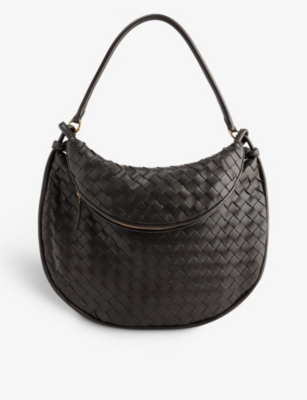 Shop Bottega Veneta Intrecciato-weave Leather Shoulder Bag In Fondant