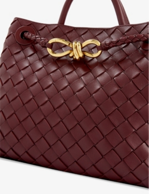 Shop Bottega Veneta Womens Barolo-gold Andiamo Small Leather Top-handle Bag