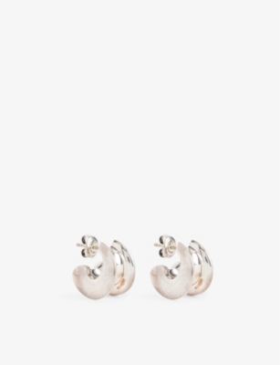 BOTTEGA VENETA: Engraved sterling-silver hoop earrings