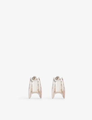BOTTEGA VENETA: Engraved sterling-silver hoop earrings