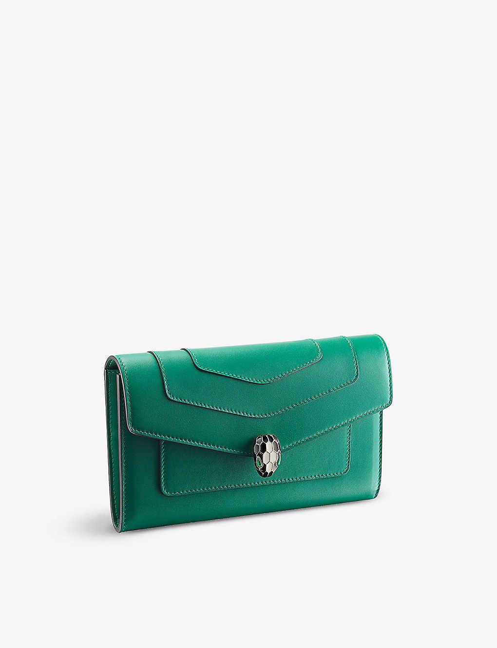 Bvlgari Serpenti Forever Leather Wallet In Green