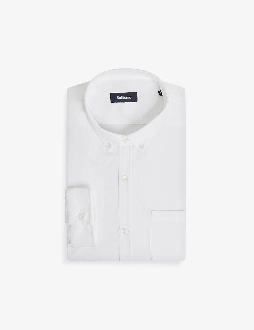 Balibaris Mens White Tribeca Semi-fitted Cotton Shirt