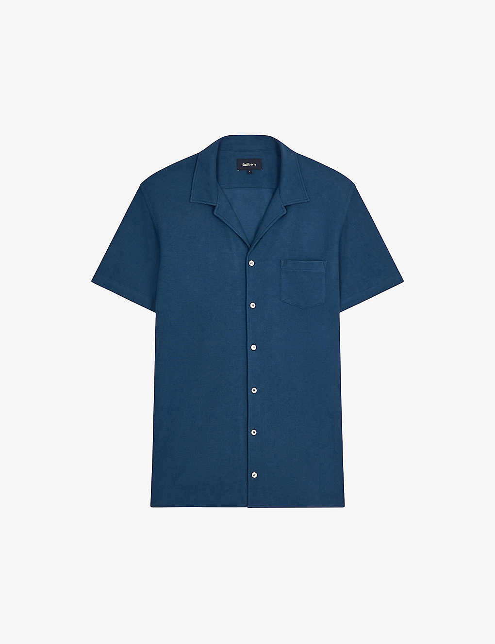Balibaris Mens Embruns Harlem Patch-pocket Straight-cut Organic-cotton Shirt In Blue