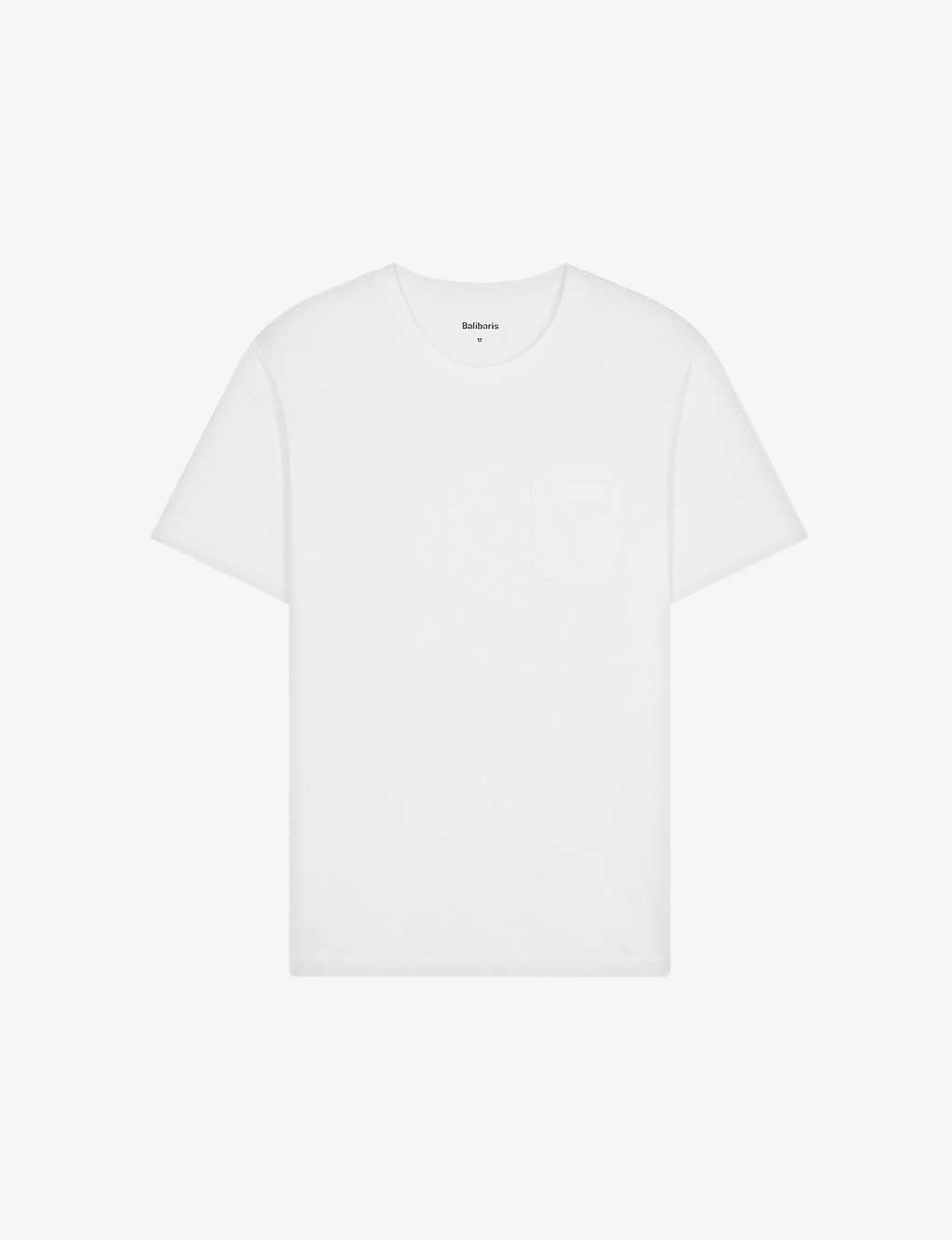 Balibaris Mens White Mitch Straight-fit Organic-cotton T-shirt