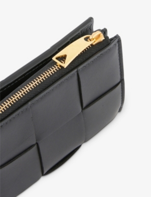 BOTTEGA VENETA: Intrecciato logo-debossed leather wallet