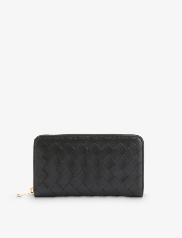 Intrecciato zipped leather wallet