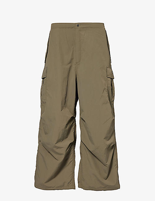 A BATHING APE: Relaxed-fit wide-leg shell trousers