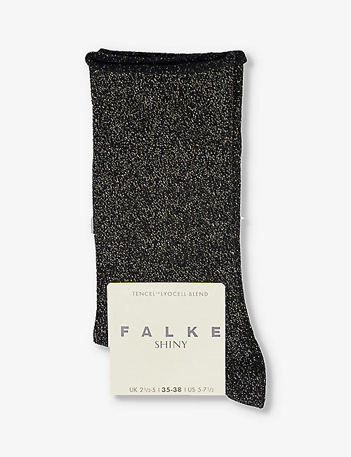 FALKE: Shiny-finish mid-calf recycled polyamide-blend knitted socks