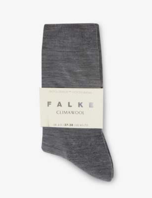 Falke Brushed Mid-calf Recycled Polyamide And Wool-blend Knitted Socks In 3216 Light Greymel.