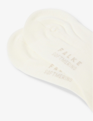 Falke Womens 2040 Off-white Softmerino Ankle-rise Stretch-wool Blend Socks In 2040 Off-white