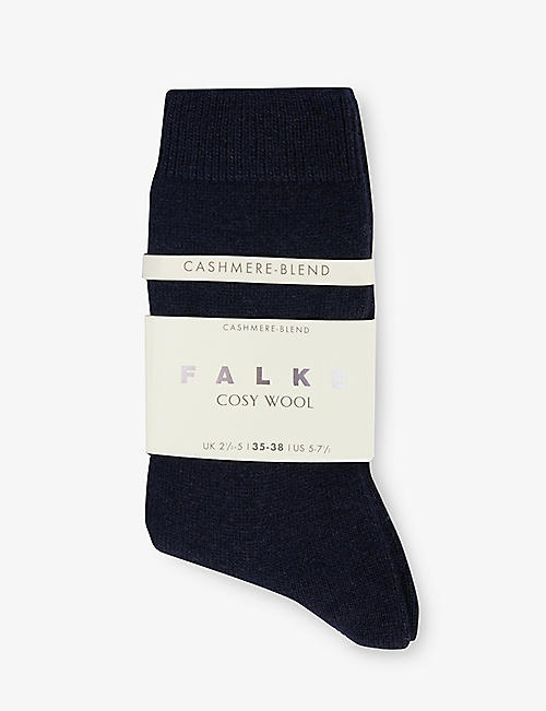 FALKE: Brushed mid-calf wool and cashmere-blend knitted socks