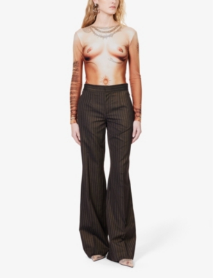 Shop Jean Paul Gaultier Women's Lightnude Trompe L'oeil Stretch-mesh Bodysuit