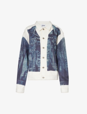 Jean Paul Gaultier Printed Denim Jacket In Blue